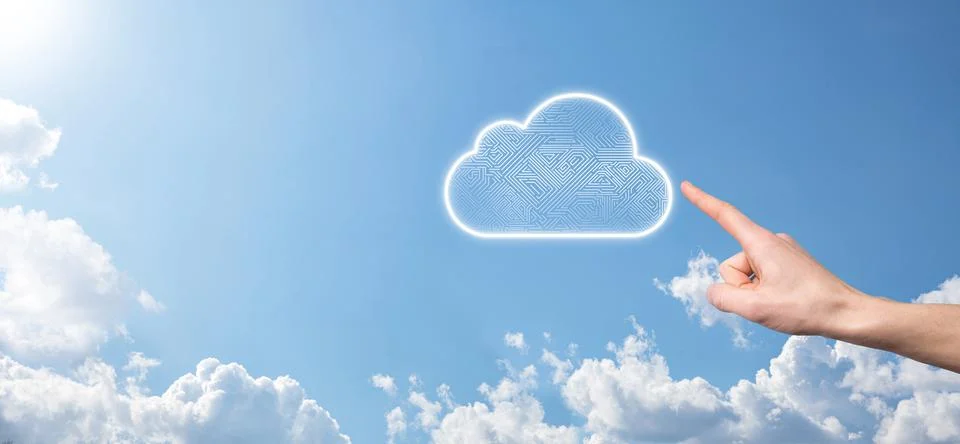 Cloud computing concept,cloud for transfer data.Cloud computing, big data cen Stock Photos