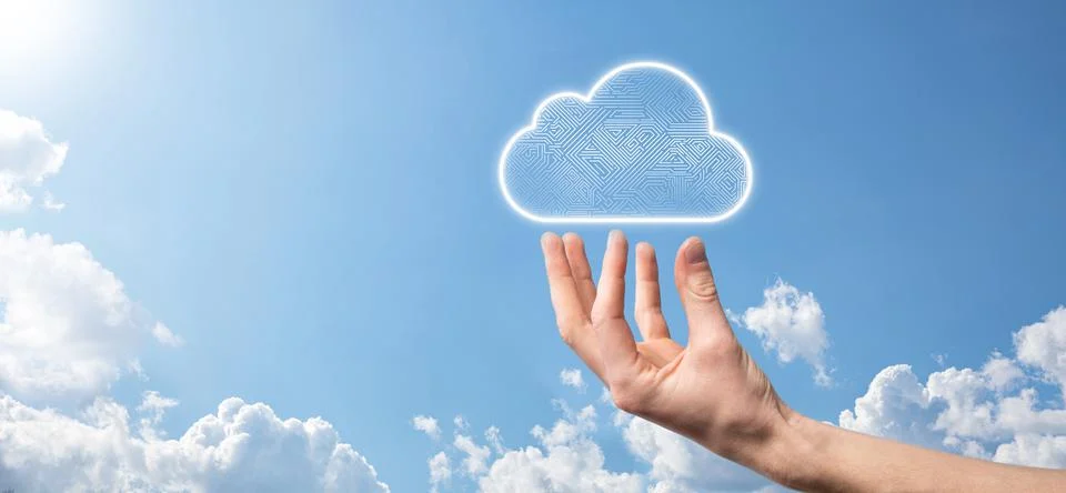 Cloud computing concept,cloud for transfer data.Cloud computing, big data cen Stock Photos