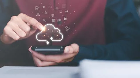 Cloud computing concept,Digital network data connection technology, modern .. Stock Photos