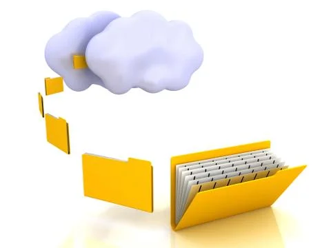 Cloud computing concept.Isolated on white background Stock Illustration