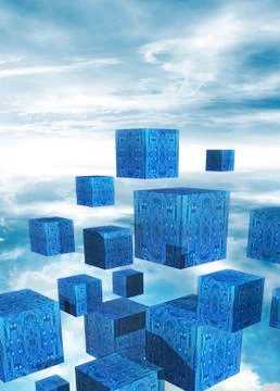 Cloud computing, conceptual artwork Stock Illustration