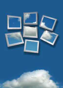 Cloud computing, conceptual artwork Stock Illustration