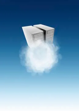 Cloud computing, conceptual artwork Stock Illustration