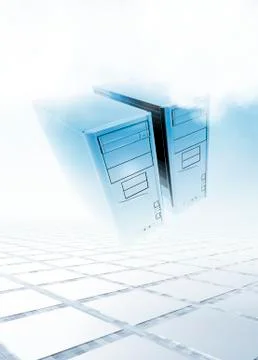 Cloud computing, conceptual artwork Illustrazione stock