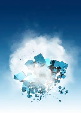 Cloud computing, conceptual artwork Stock Illustration