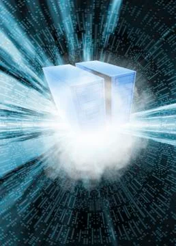 Cloud computing, conceptual artwork Stock Illustration