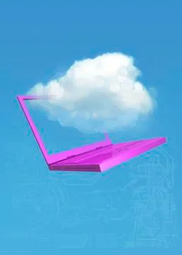 Cloud computing, conceptual artwork 스톡 일러스트