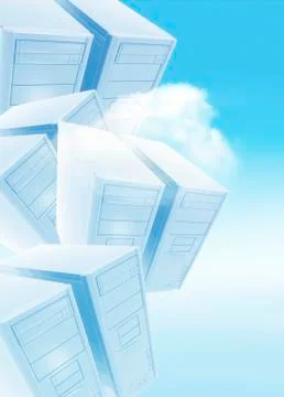 Cloud computing, conceptual artwork Illustrazione stock