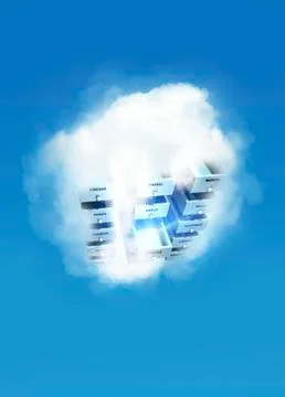 Cloud computing, conceptual artwork Stock-Illustration