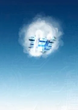 Cloud computing, conceptual artwork Stock-Illustration