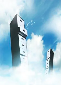 Cloud computing, conceptual artwork Stock Illustration