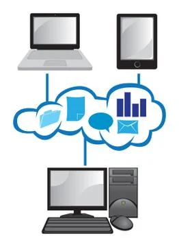 Cloud computing conceptual vector illustration Stock Illustration