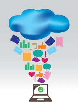 Cloud computing conceptual vector illustration Stockillustratie