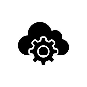 Cloud Computing Configuration and Settings Icon 스톡 일러스트