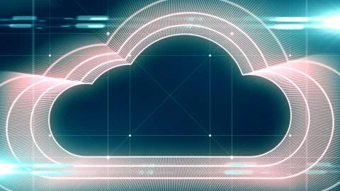 Cloud computing connected devices wireless network IOT technology render イラスト素材