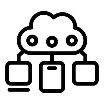 Cloud computing connecting devices icon showing network and technology Illustrazione stock