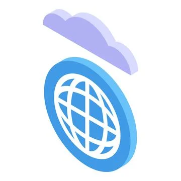 Cloud computing connecting global network with data storage and processing Stock Illustration