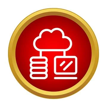 Cloud computing connecting server and laptop icon Ilustración de archivo