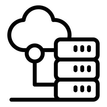 Cloud computing connecting to server database storage icon 스톡 일러스트