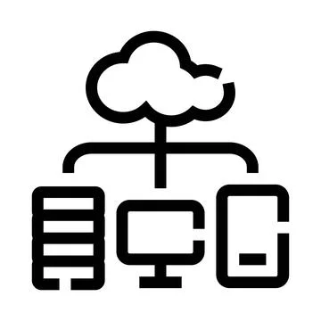 Cloud computing connecting server desktop and mobile devices 스톡 일러스트