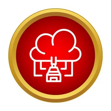 Cloud computing connecting server in red modern icon Illustrazione stock