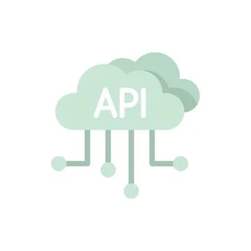 Cloud computing connecting through api, application programming interface Stock Illustration