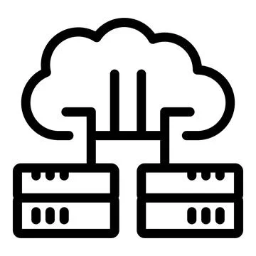 Cloud computing connecting two database servers with data sharing イラスト素材