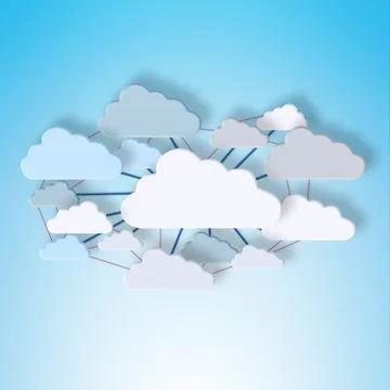 Cloud computing, connection and data with sign, link and information technology Stock Photos