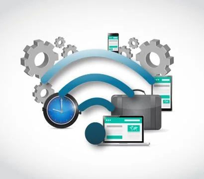 Cloud computing connection concept illustration Illustrazione stock