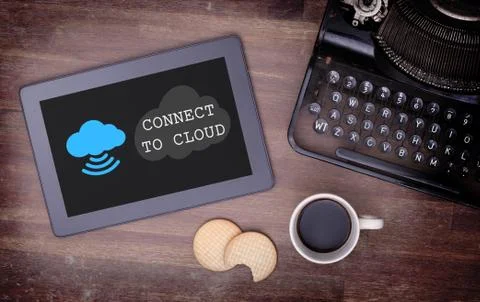 Cloud-computing connection on a digital tablet pc Stock Photos