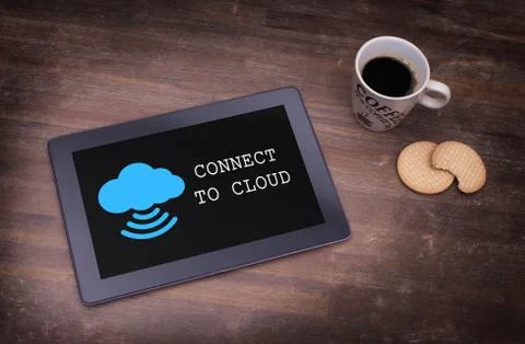 Cloud-computing connection on a digital tablet pc 스톡 사진