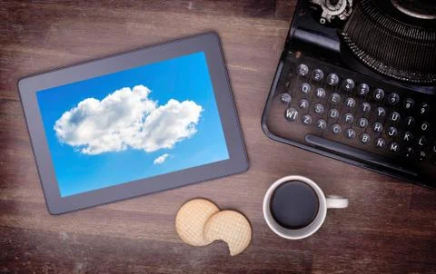 Cloud-computing connection on a digital tablet pc Stock Photos