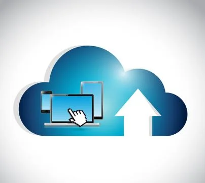 Cloud computing connection electronics concept. Stock Illustration