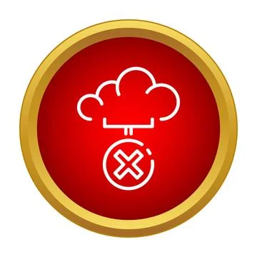 Cloud computing connection error icon button design 库存插图