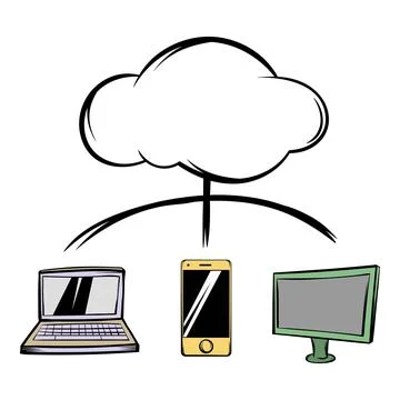 Cloud-computing connection icon cartoon 스톡 일러스트