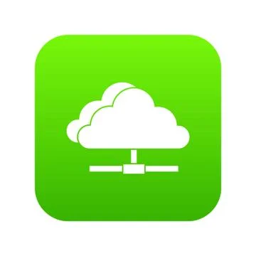 Cloud computing connection icon digital green 스톡 일러스트