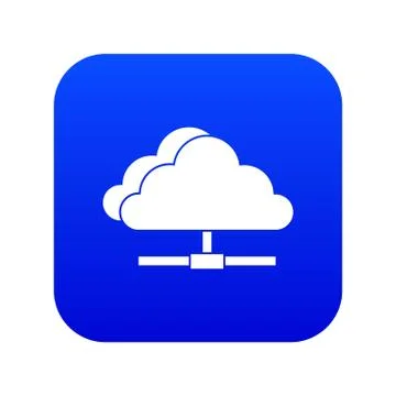 Cloud computing connection icon digital blue イラスト素材