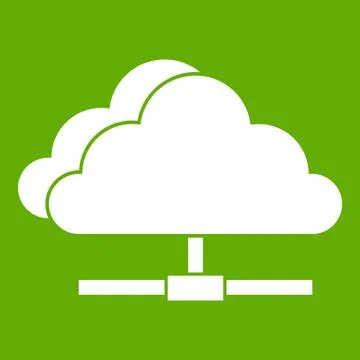 Cloud computing connection icon green イラスト素材