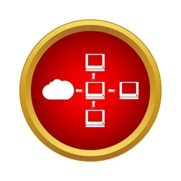 Cloud computing connection icon, simple style Stock Illustration