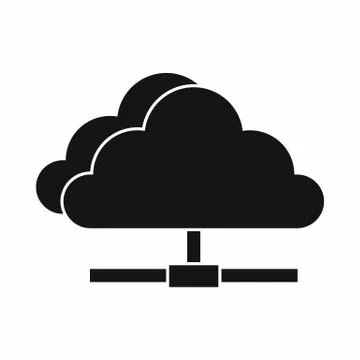Cloud computing connection icon, simple style 库存插图
