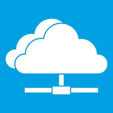 Cloud computing connection icon white イラスト素材