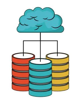 Cloud computing connection  isolated icon design 库存插图