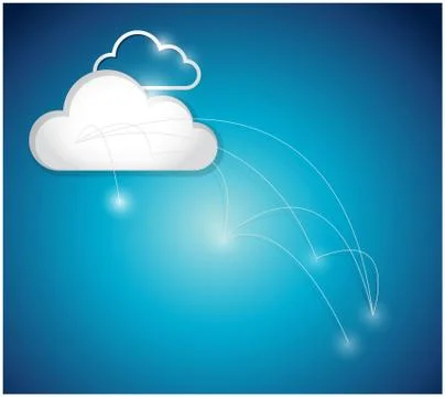 Cloud computing connection network illustration Stock Illustration