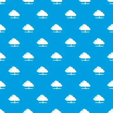 Cloud computing connection pattern seamless blue Illustrazione stock