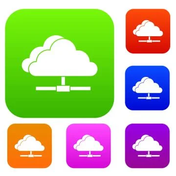 Cloud computing connection set collection Illustrazione stock