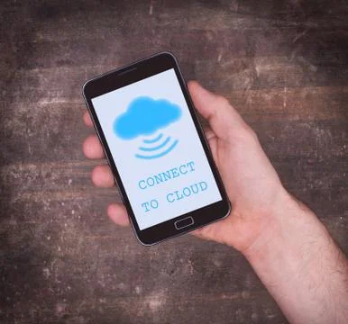 Cloud-computing connection on a smartphone Stock Photos