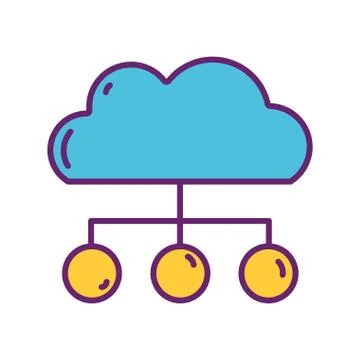 Cloud computing connection strategy digital marketing 스톡 일러스트