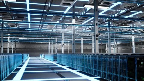 Cloud computing, connectivity and storage units in modern server room 스톡 사진