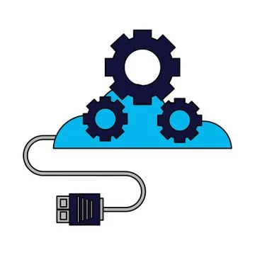 Cloud computing connector Illustrazione stock