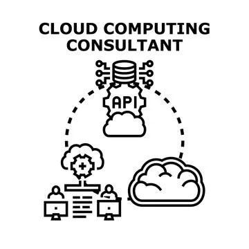 Cloud computing consultant providing technology services Stock Illustration